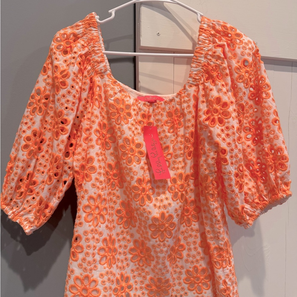 Lilly Pulitzer- Kerrigan Elbow Sleeve Funflower Eyelet, NWT, Size Medium